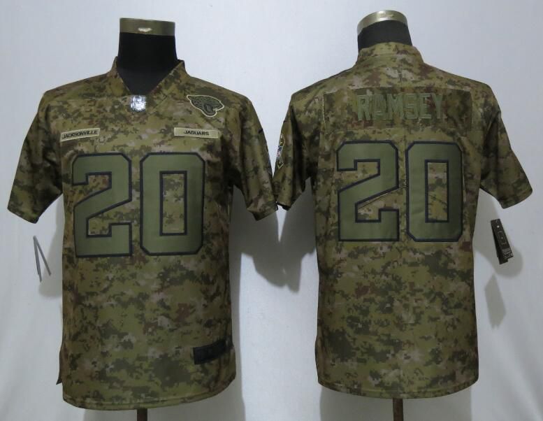 Women Jacksonville Jaguars #20 Ramsey Nike Camo Salute to Service Limited NFL Jersey